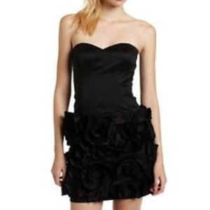 Max & cleo strapless short dress rosette bottom sweetheart boning corset top